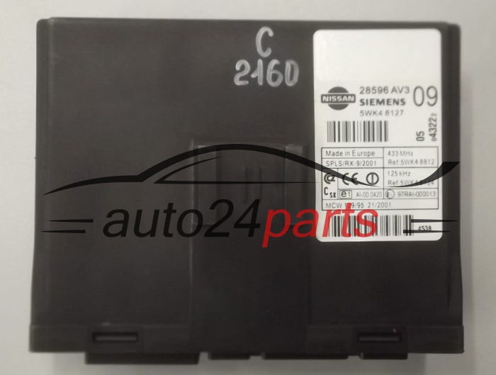 CENTRALKA MODUL STEROWNIK KOMFORTU NISSAN PRIMERA SIEMENS 5WK4 8127, 5WK48127, 28596 AV3, 28596AV3