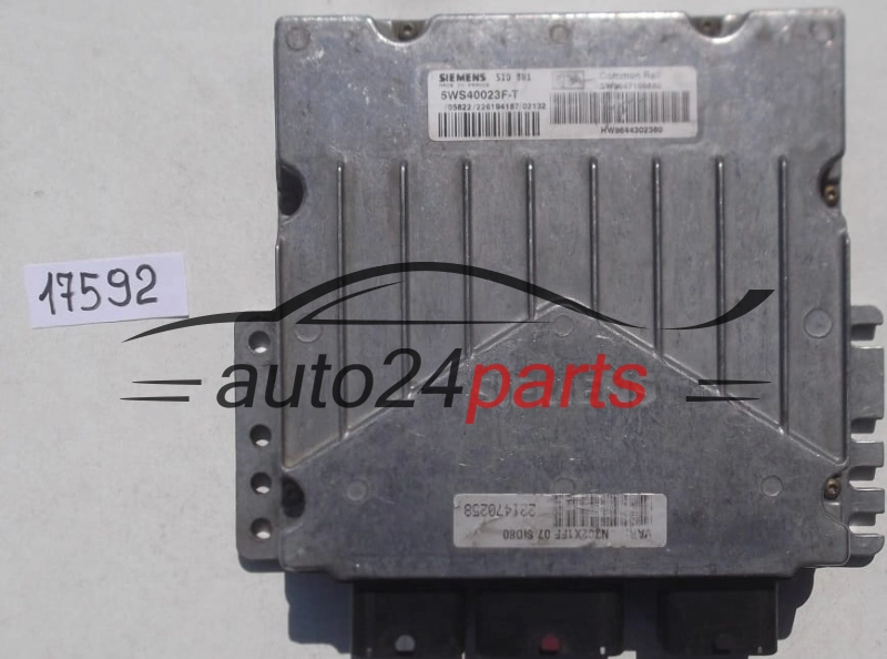 KOMPUTER STEROWNIK SILNIKA CITROEN C5 2.0 HDI SIEMENS 5WS40023F-T, 5WS40023FT, SW 9647166880, HW 9644302380 