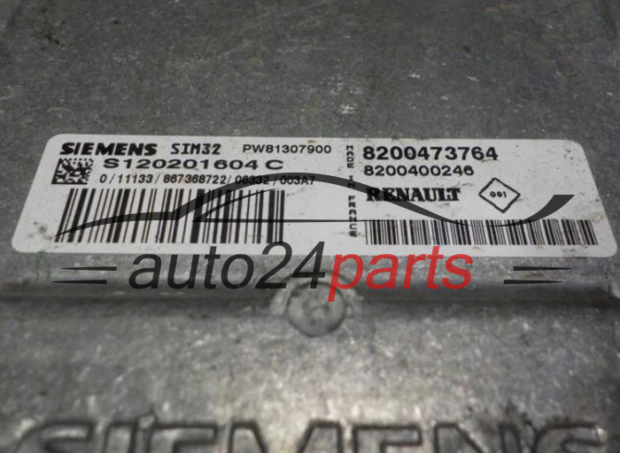 KOMPUTER STEROWNIK SILNIKA RENAULT S120201604C, 8200473764, SIM32