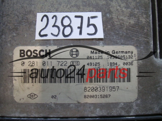 KOMPUTER STEROWNIK SILNIKA RENAULT BOSCH 0 281 011 722, 0281011722, 8200391957