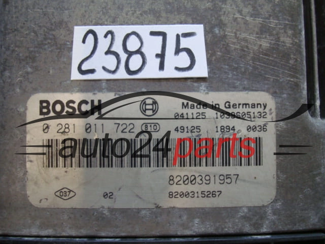 KOMPUTER STEROWNIK SILNIKA RENAULT BOSCH 0 281 011 722, 0281011722, 8200391957