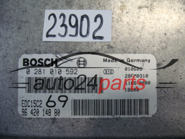 KOMPUTER STEROWNIK SILNIKA PEUGEOT 306 2.0 HDI, BOSCH 0 281 010 592, 0281010592, EDC15C269, 96 420 148 80, 9642014880