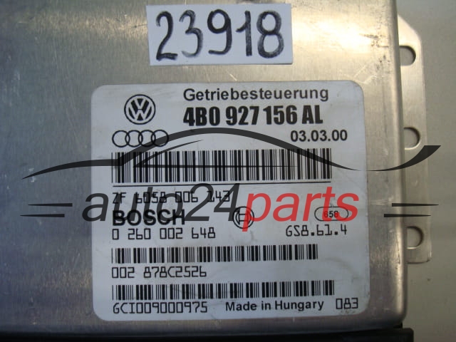 STEROWNIK SKRZYNI AUTOMATYCZNEJ AUDI 4B0 927 156 AL, 4B0927156AL, 0 260 002 648, 0260002648