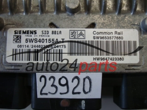KOMPUTER STEROWNIK SILNIKA CITROEN BERLINGO PEUGEOT PARTNER 2.0 HDI SIEMENS 5WS40155A-T, 5WS40155AT, SW9653577680 HW9647423380