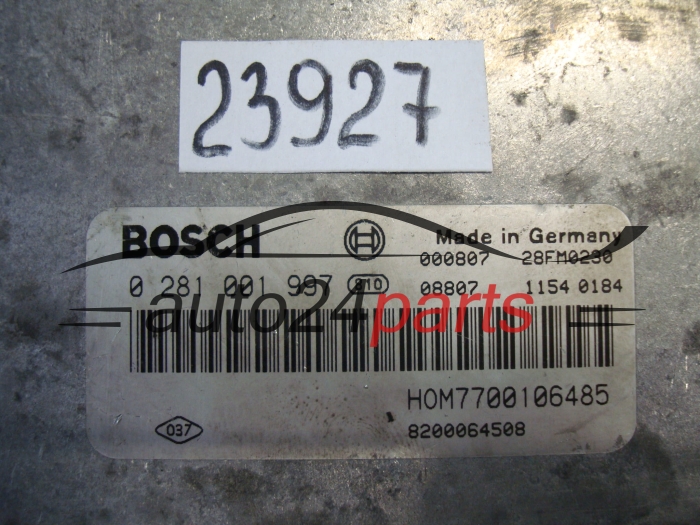 KOMPUTER STEROWNIK SILNIKA RENAULT LAGUNA 1.9 DCI BOSCH 0 281 001 997, 0281001997, HOM 7700106485, 8200064508