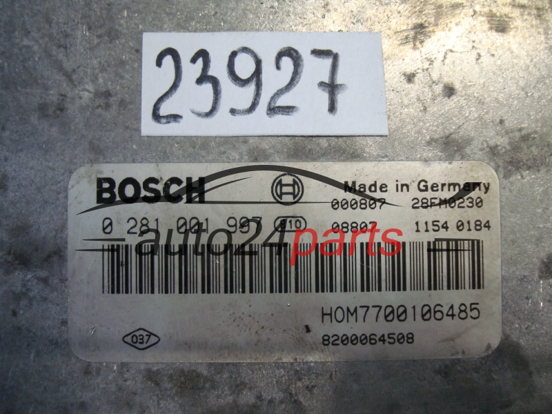 KOMPUTER STEROWNIK SILNIKA RENAULT LAGUNA 1.9 DCI BOSCH 0 281 001 997, 0281001997, HOM 7700106485, 8200064508