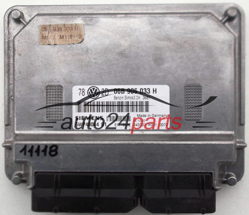 KOMPUTER STEROWNIK SILNIKA VW VOLKSWAGEN PASSAT 2.0 AZM, SIEMENS 5WP40044 01, 06B 906 033 H, 06B906033H
