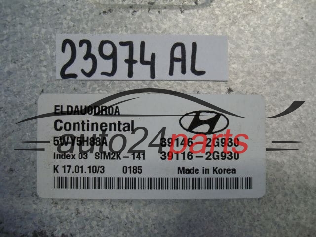 HYUNDAI KIA 39146-2G930, 391462G930, 39116-2G930, 391162G930, 5WY5H88A