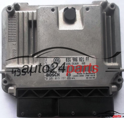 CALCULATEUR MOTEUR VW VOLKSWAGEN CADDY 1.9 TDI 03G906021FF, 03G 906 021 FF, BOSCH 0 281 013 157, 0281013157, DIESEL EDC16U34 8183, 1039S13099