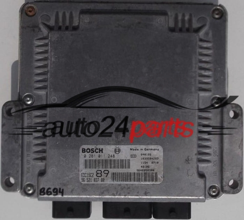 KOMPUTER STEROWNIK SILNIKA PEUGEOT 307 2.0 HDI, BOSCH 0 281 011 248, 0281011248, EDC15C2 89, 96 521 837 80, 9652183780 - PLUG&PLAY