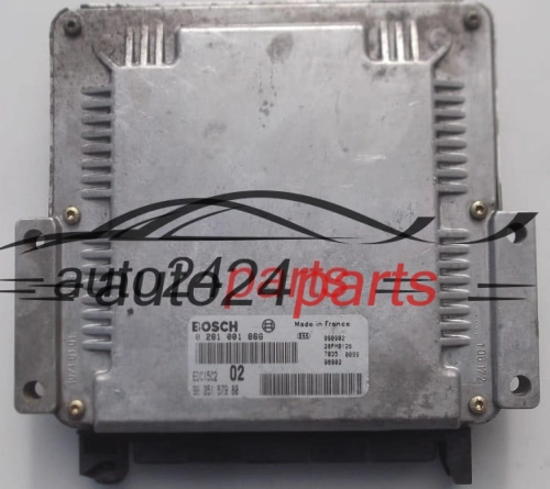 KOMPUTER STEROWNIK SILNIKA PEUGEOT 206 2.0 HDI BOSCH 0 281 001 866, 0281001866, 96 351 579 80, 9635157980, EDC15C2 02 - PLUG&PLAY