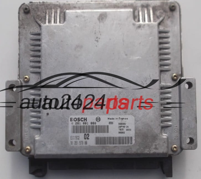 KOMPUTER STEROWNIK SILNIKA PEUGEOT 206 2.0 HDI BOSCH 0 281 001 866, 0281001866, 96 351 579 80, 9635157980, EDC15C2 02 - PLUG&PLAY