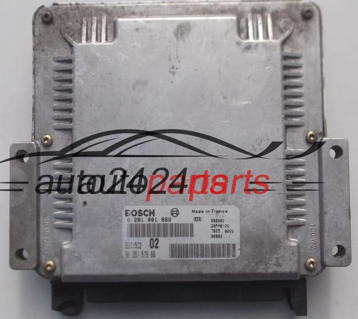 KOMPUTER STEROWNIK SILNIKA PEUGEOT 206 2.0 HDI BOSCH 0 281 001 866, 0281001866, 96 351 579 80, 9635157980, EDC15C2 02 - PLUG&PLAY