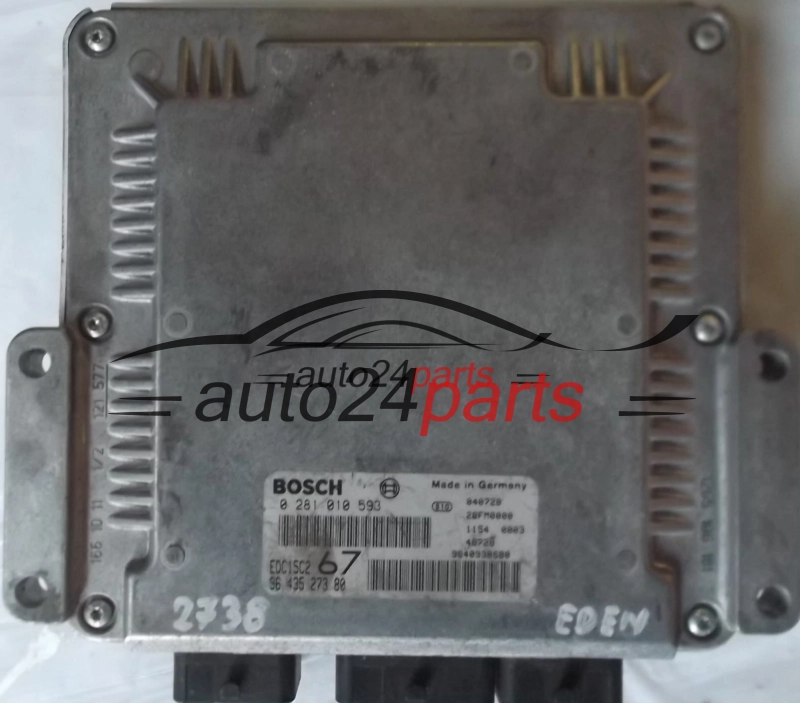 PEUGEOT 406 2.0 HDI BOSCH 0281010593, 0 281 010 593, 9643527380, 96 435 273 80, EDC15C2 67 - PLUG&PLAY
