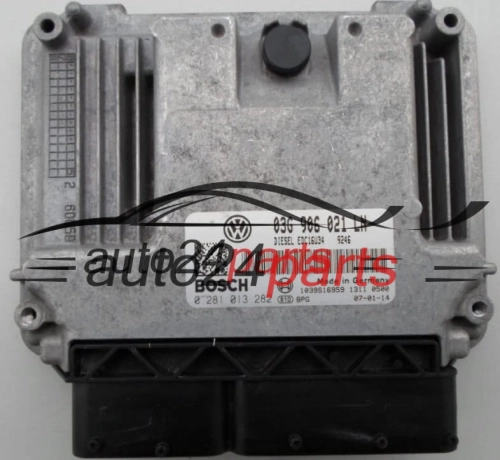 KOMPUTER STEROWNIK SILNIKA SEAT ALTEA 1.9 TDI BOSCH 0 281 013 282, 0281013282, 03G 906 021 LN, 03G906021LN, EDC16U34 - PLUG&PLAY