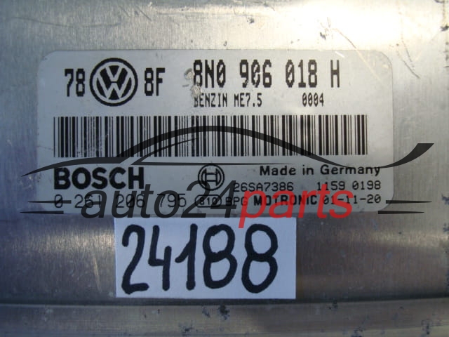 KOMPUTER STEROWNIK SILNIKA AUDI TT BOSCH 0 261 206 795, 0261206795, 8N0 906 018 H, 8N0906018H, ME7.5