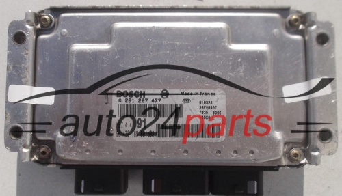 MOTORSTEUERGERÄT ECU STEUERGERÄT PEUGEOT 206 1.6 BOSCH 0 261 207 477, 0261207477, 96 432 189 80, 9643218980, ME7.4.4 91