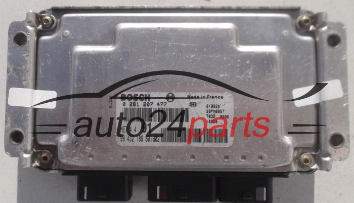 MOTORSTEUERGERÄT ECU STEUERGERÄT PEUGEOT 206 1.6 BOSCH 0 261 207 477, 0261207477, 96 432 189 80, 9643218980, ME7.4.4 91