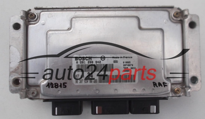 KOMPUTER STEROWNIK SILNIKA PEUGEOT 206 1.6 BOSCH 0 261 206 942, 0261206942, 96 387 834 80 id10, 9638783480 id10, ME7.4.4 34