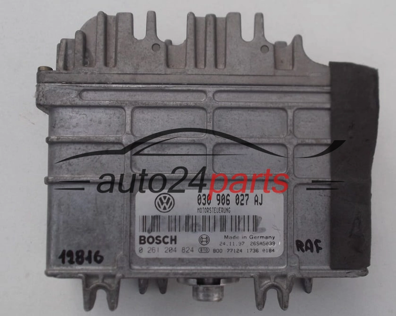 KOMPUTER STEROWNIK SILNIKA VOLKSWAGEN POLO BOSCH 0 261 204 824, 0261204824, 030 906 027 AJ, 030906027AJ