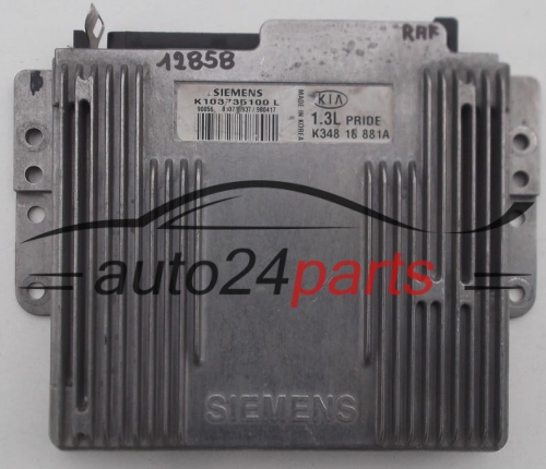 KOMPUTER STEROWNIK SILNIKA KIA PRIDE 1.3 SIEMENS K103735100L, K103735100 L, 103735100, K348 18 881A, K34818881A, 34818881