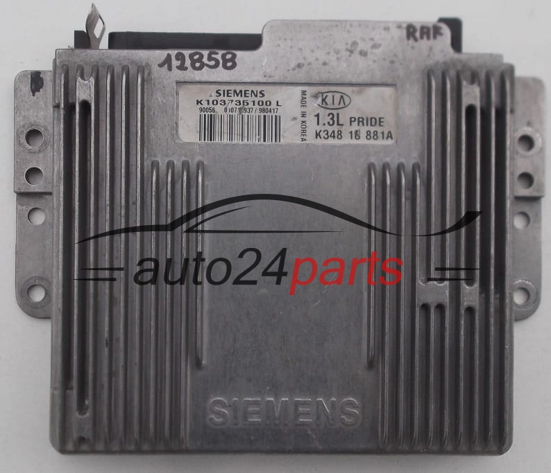 KOMPUTER STEROWNIK SILNIKA KIA PRIDE 1.3 SIEMENS K103735100L, K103735100 L, 103735100, K348 18 881A, K34818881A, 34818881