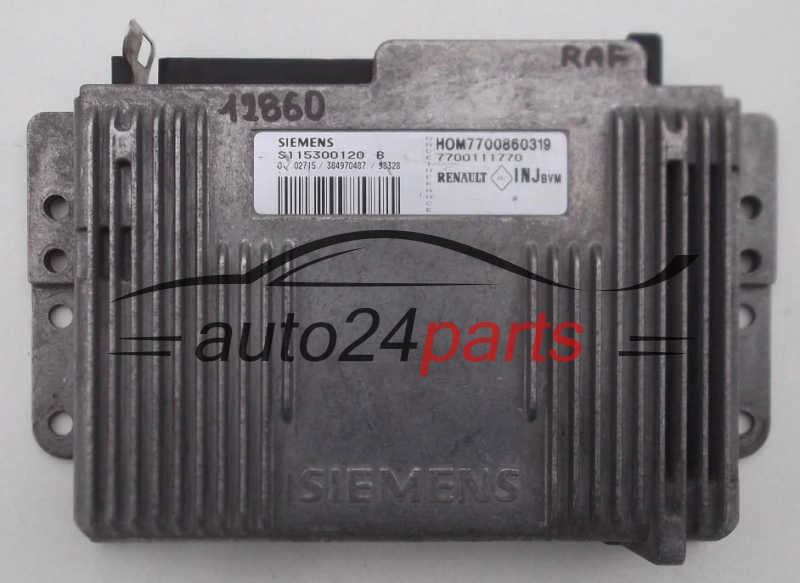 KOMPUTER STEROWNIK SILNIKA RENAULT MEGANE 1.6 SIEMENS S115300120 B, S115300120B, 7700860319, HOM7700860319