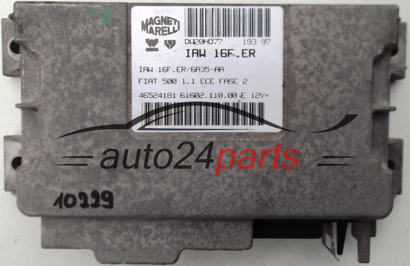 KOMPUTER STEROWNIK SILNIKA FIAT 500 CINQUECENTO 1.1 MAGNETI MARELLI IAW 16F.ER, IAW16FER, 46524181, 61602.110.00 E, 6160211000 E