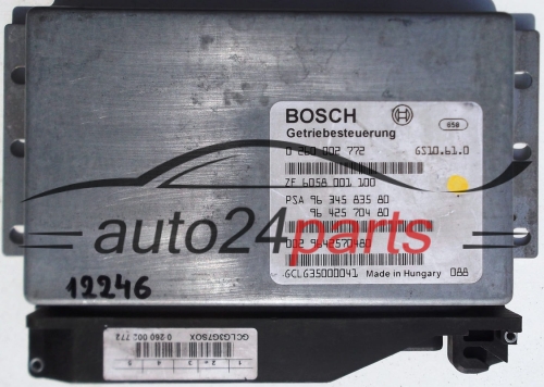 Ecu Caja de cambios automática CITROEN PEUGEOT BOSCH 0 260 002 772,  96 345 835 80