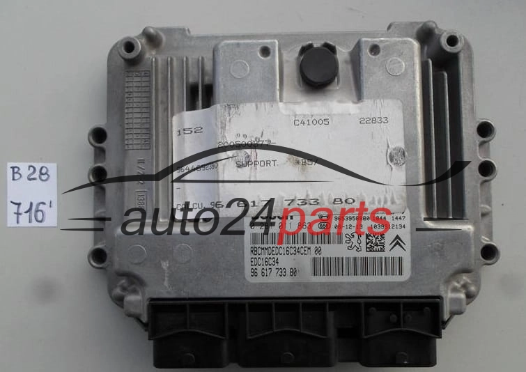 CITROEN PEUGEOT 1.6 HDI BOSCH 0 281 011 863, 0281011863, 96 617 733 80, 9661773380, 9653958980, EDC16C34 