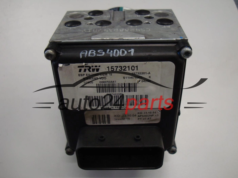 ABS PEUGEOT 407 TRW 15732101 ESP EBC440 CEM 02, 15732201A, 15732201-A, SIEMENS VDO S118676001K, S118676001 K, 9657462080