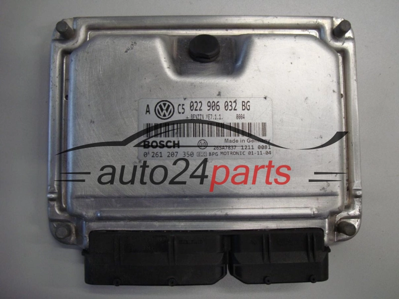 KOMPUTER STEROWNIK SILNIKA VOLKSWAGEN BOSCH 0 261 207 350, 0261207350, 022906032 BG, 022906032BG, ME7.1.1