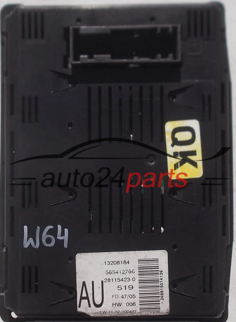 WYŚWIETLACZ RADIA CIEKŁOKRYSTALICZNY OPEL VECTRA C GM 13 208 184 AU,  28115423-0