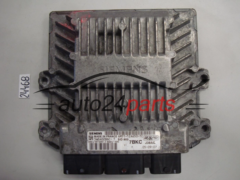 KOMPUTER STEROWNIK SILNIKA FORD FOCUS C-MAX SIEMENS 5WS40286C-T, 5WS40286CT, FoMoCo 6M51-12A650-TC, 6M5112A650TC, 7BKC, SID 803