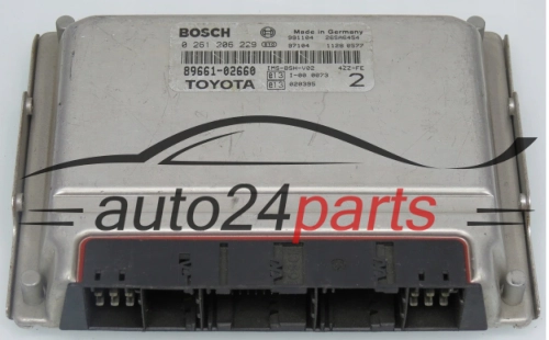 KOMPUTER STEROWNIK SILNIKA TOYOTA COROLLA 1.4 4ZZ-FE 89661-02662 8966102662 BOSCH 0261206229, 0 261 206 229