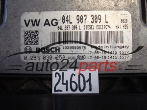 KOMPUTER STEROWNIK SILNIKA AUDI A4 2.0 TDI BOSCH 0 281 030 258, 0281030258, 04L 907 309 L, 04L907309L, EDC17C74