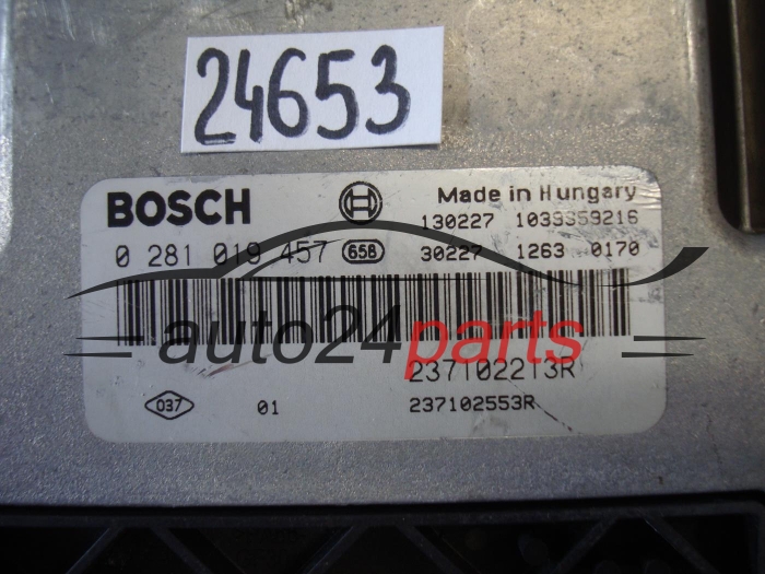 KOMPUTER STEROWNIK SILNIKA DACIA BOSCH 0 281 019 457, 0281019457, 237102213R