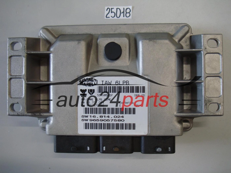 KOMPUTER STEROWNIK SILNIKA PEUGEOT Magneti Marelli IAW 6LPB, IAW6LPB, HW 16.707.054, 16707054, 9657870480, SW 16.814.024, 16814024, 9659057580