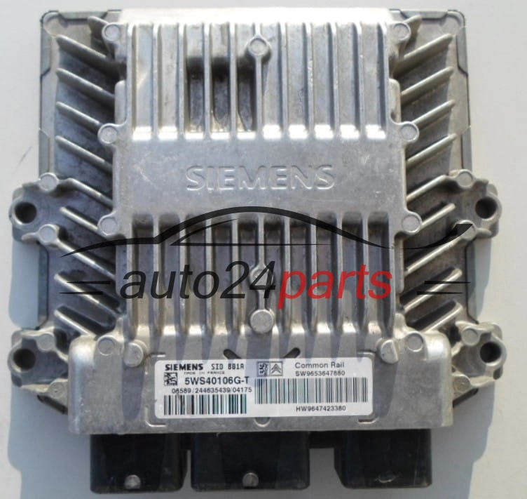 CITROEN PEUGEOT SIEMENS 5WS40106G-T,  SW 9653647880, HW 9647423380, SID801A