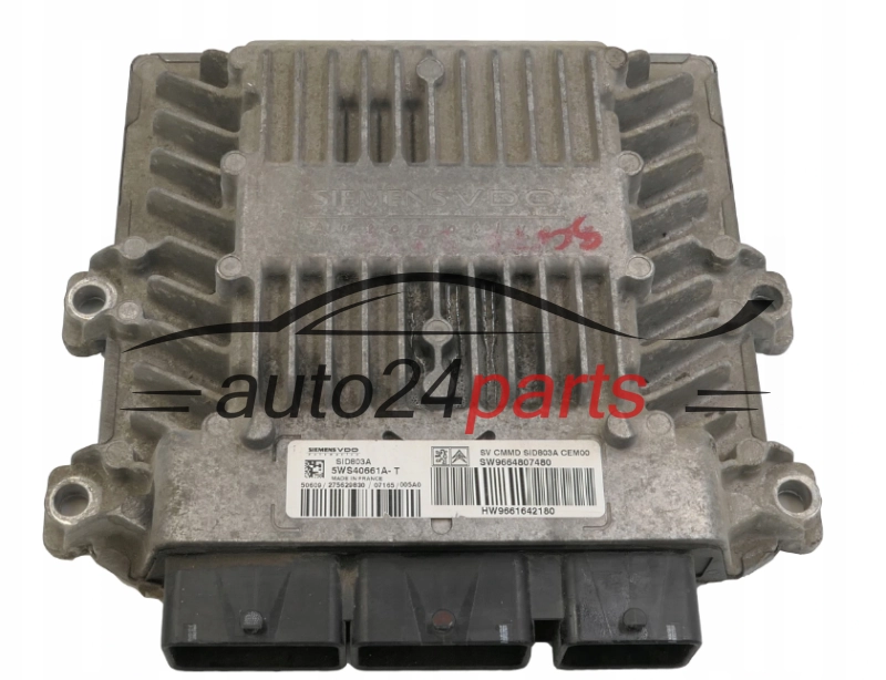 KOMPUTER STEROWNIK SILNIKA CITROEN PEUGEOT FIAT 5WS40661A-T, 5WS40661AT, 9664807480, SW9664807480, SID803A
