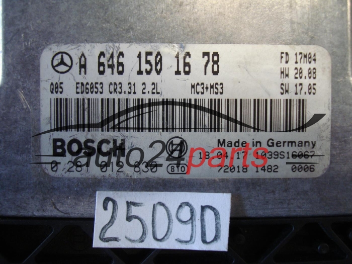 KOMPUTER STEROWNIK SILNIKA MERCEDES BENZ BOSCH 0 281 012 830, 0281012830, A6461501678, CR3.31