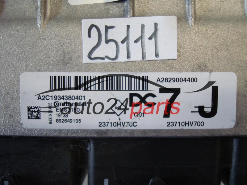 KOMPUTER STEROWNIK SILNIKA NISSAN QASHQAI 23710HV700, A2C1934380401