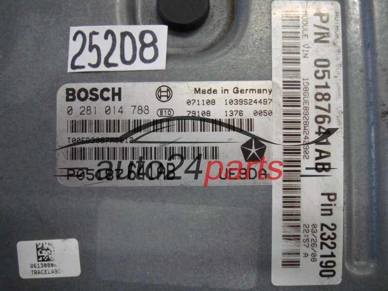 KOMPUTER STEROWNIK SILNIKA CHRYSLER BOSCH 0 281 014 788, 0281014788, P05187641AB