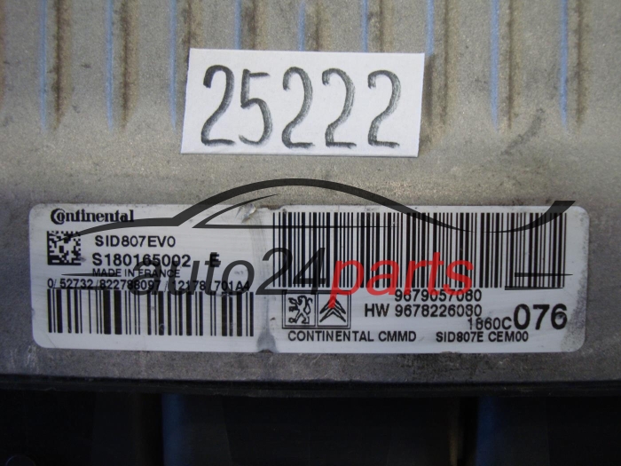 KOMPUTER STEROWNIK SILNIKA CITROEN SID807E CONTINENTAL S180165002 E, S180165002E, 9678226080