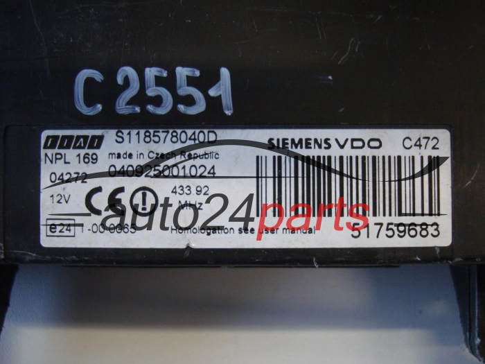 CENTRALKA MODUL BSI FIAT PANDA 51759683, S118578040D