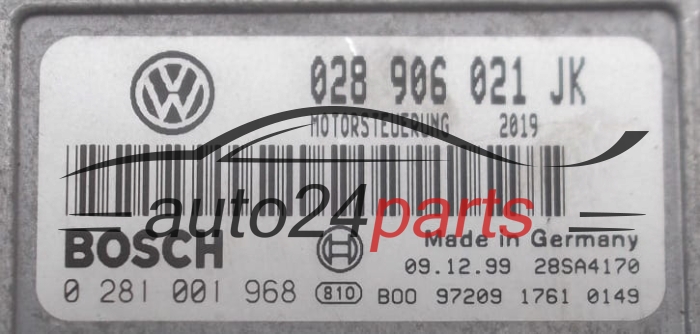 MOTORSTEUERGERÄT ECU STEUERGERAT VOLKSWAGEN SHARAN 1.9 TDI BOSCH 0 281 001 968,  028 906 021 JK