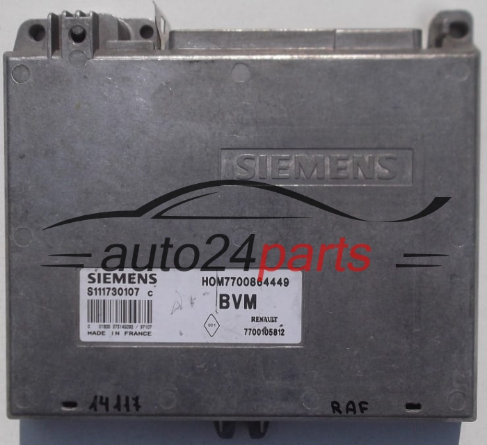 KOMPUTER STEROWNIK SILNIKA RENAULT CLIO 1.2, SIEMENS S111730107 C, S111730107C, HOM7700864449, 7700864449