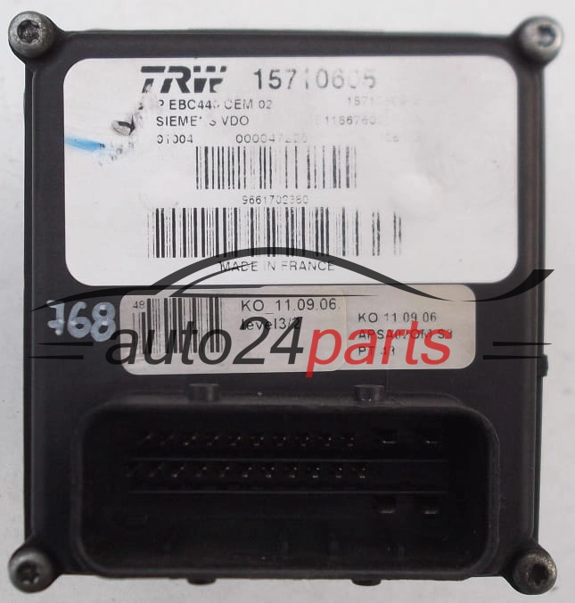 ABS POMPA I STEROWNIK PEUGEOT 407 SIEMENS VDO S118676001N, TRW 15710605, 15710505E, 9661702380