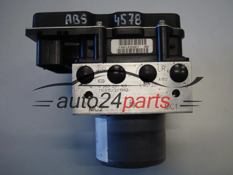 ABS POMPA I STEROWNIK PEUGEOT FIAT BOSCH 0 265 251 169, 0265251169, 51857231, 0265951618