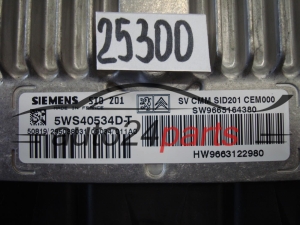 KOMPUTER STEROWNIK SILNIKA CITROEN C5 2.7 HDI SIEMENS 5WS40534D-T, 5WS40534DT, SW 9665164380, HW 9663122980, SID201